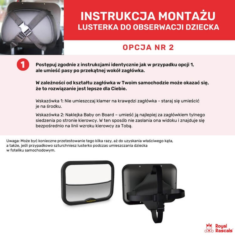 Lusterko do samochodu dla dziecka, czarne / Royal Rascals