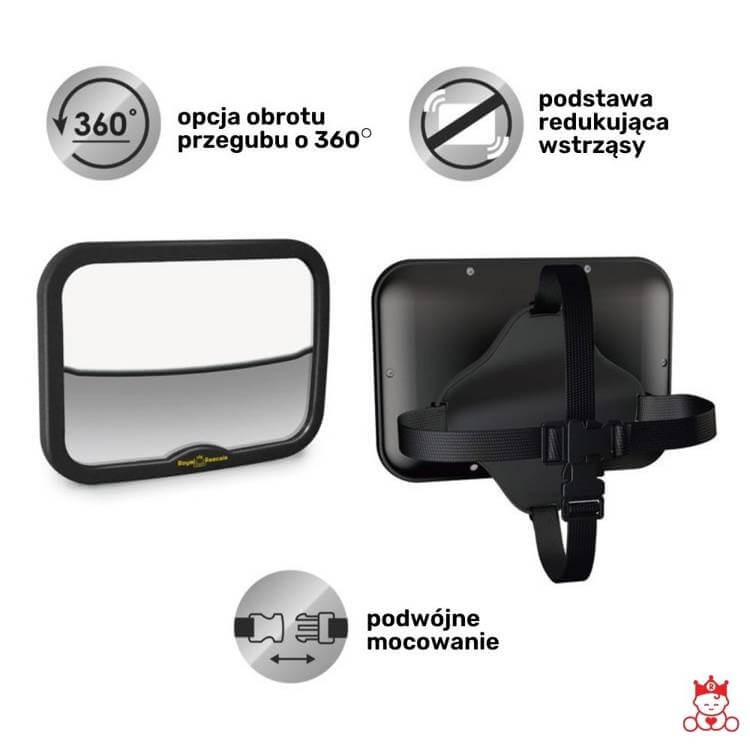 Lusterko do samochodu dla dziecka, czarne / Royal Rascals