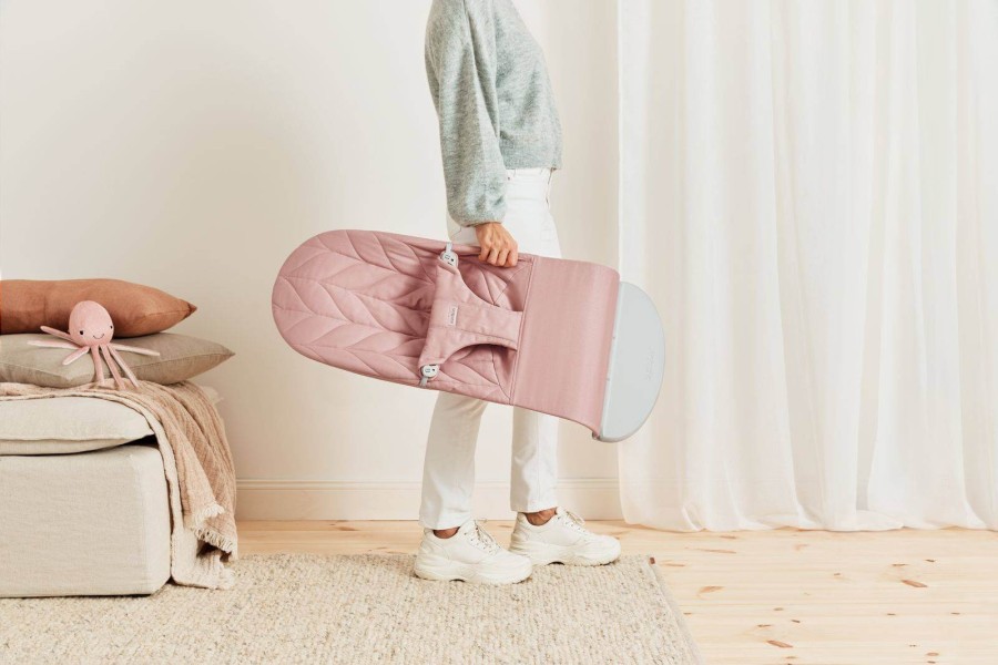 BABYBJORN - leżaczek BLISS WOVEN, Petal Quilt, Dusty Pink