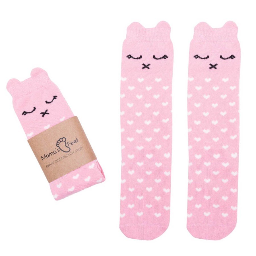 Podkolanówki Kotki - Lilka Różowa Kotka Różne rozmiary / Mama's Feet