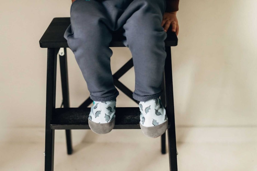 Kapcie do domu, żłobka, przedszkola - GREY DINO / TITOT