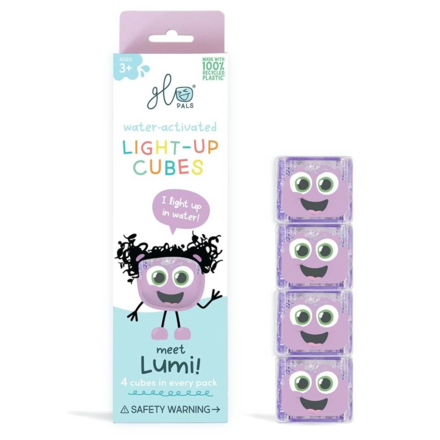 Kostki sensoryczne świecące w wodzie Lumi - zabawka kąpielowa, fioletowy / Glo Pals