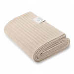 Kocyk ze 100% wełny merino warm beige w prążek - premium collection / My Memi