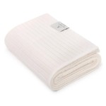 Kocyk ze 100% wełny merino cream w prążek - premium collection / My Memi