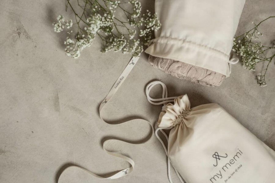 Kocyk ze 100% wełny merino cream w prążek - premium collection / My Memi