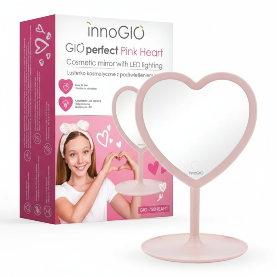 GIOperfect lusterko różowe serce / innoGIO