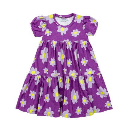Bufiasta sukienka - kwiatki fiolet / Dear Sophie