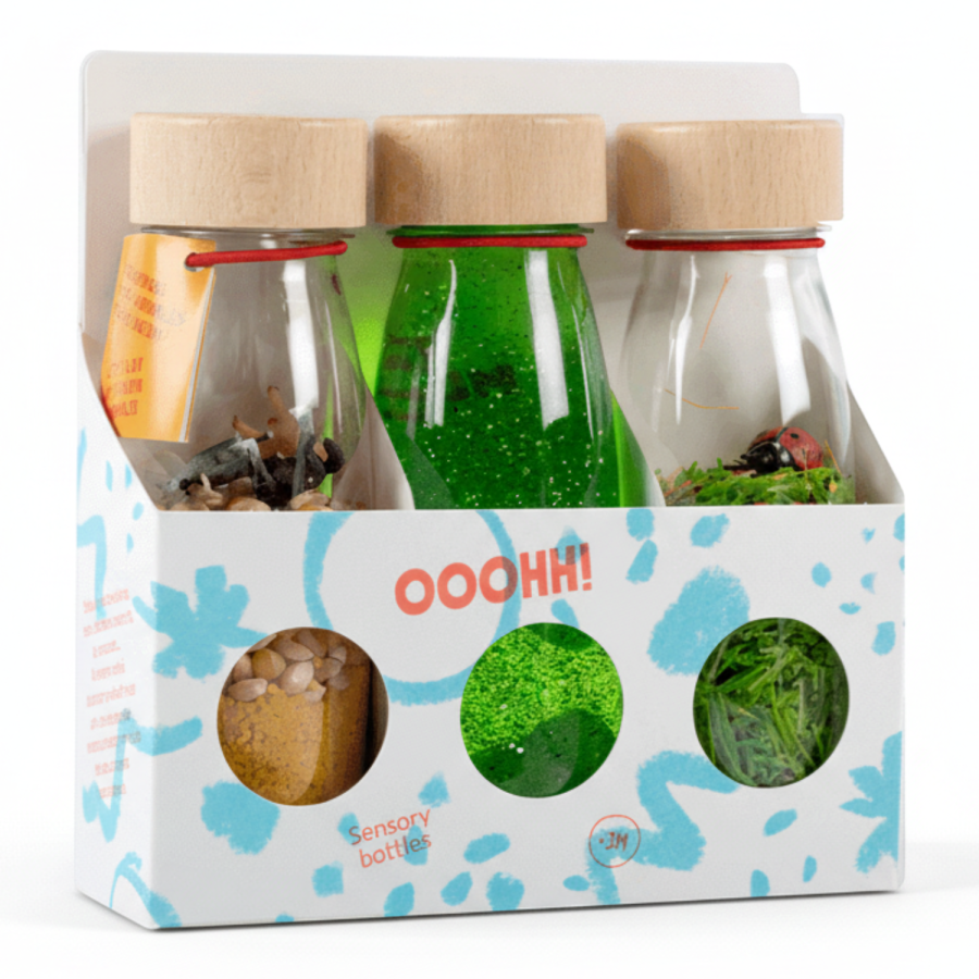 Zestaw 3 butelek sensorycznych FLOAT - ŻYCIE / Petit Boum