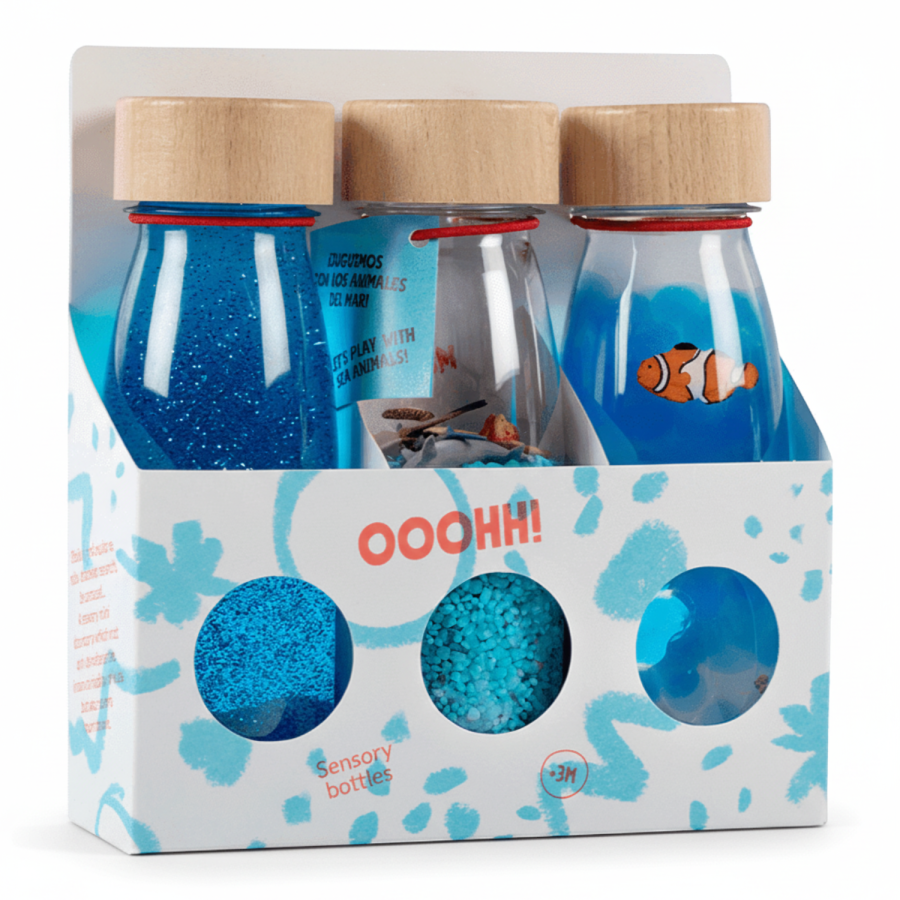 Zestaw 3 butelek sensorycznych FLOAT - CHWILA RELAKSU / Petit Boum