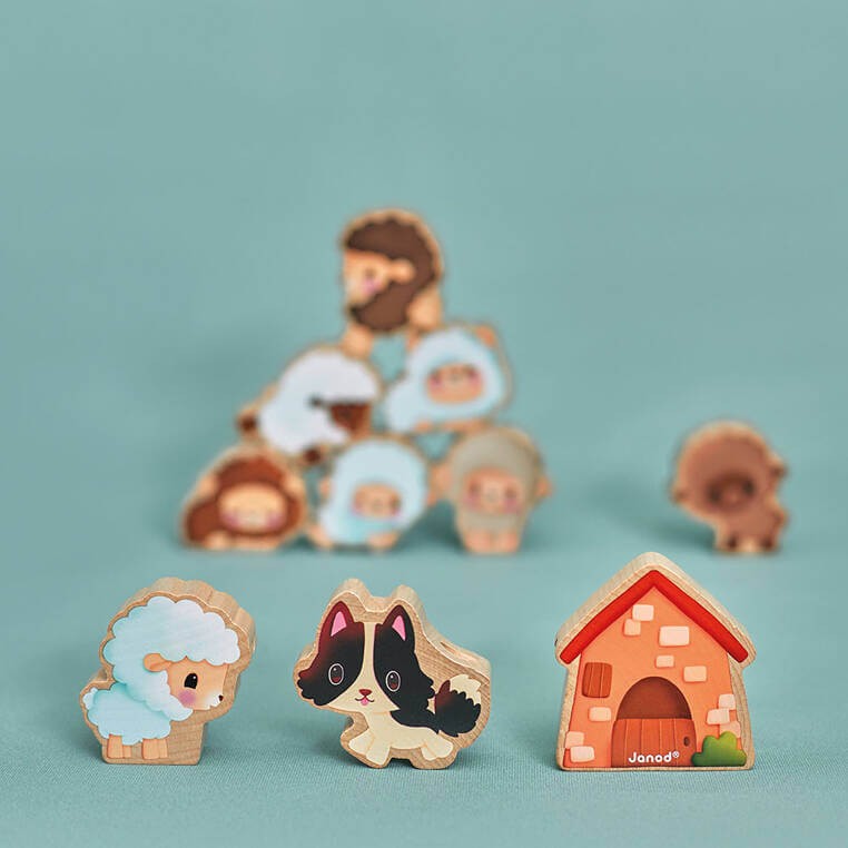 Nawlekanka z drewnianymi owieczkami Farma 2+ / Janod