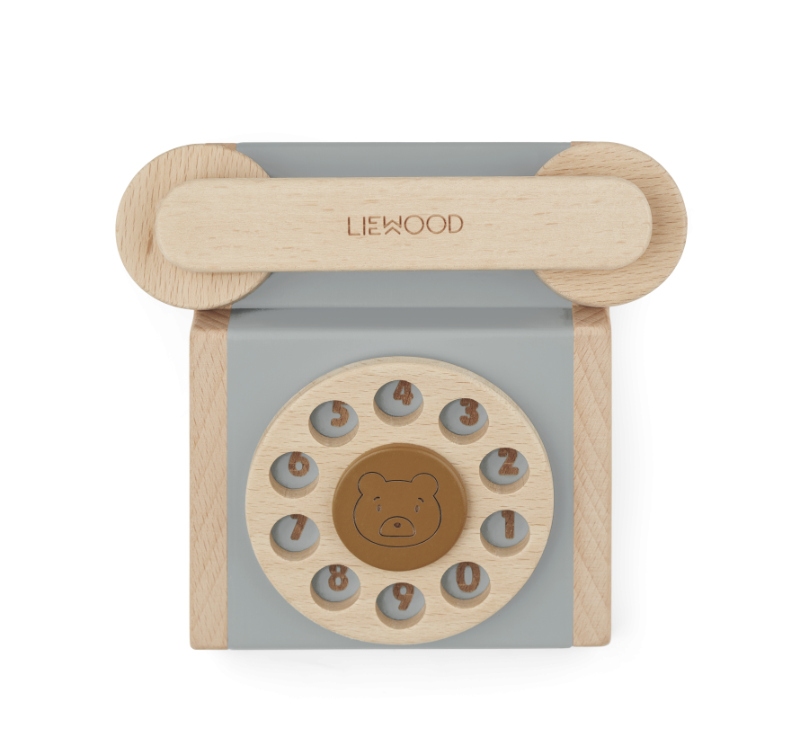 Drewniany telefon Selma - Blue fog multi mix / Liewood