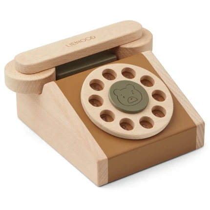 Drewniany telefon Selma - Golden caramel multi mix / Liewood