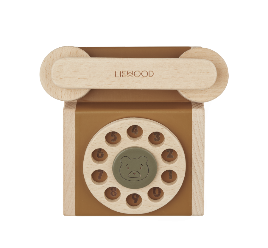 Drewniany telefon Selma - Golden caramel multi mix / Liewood