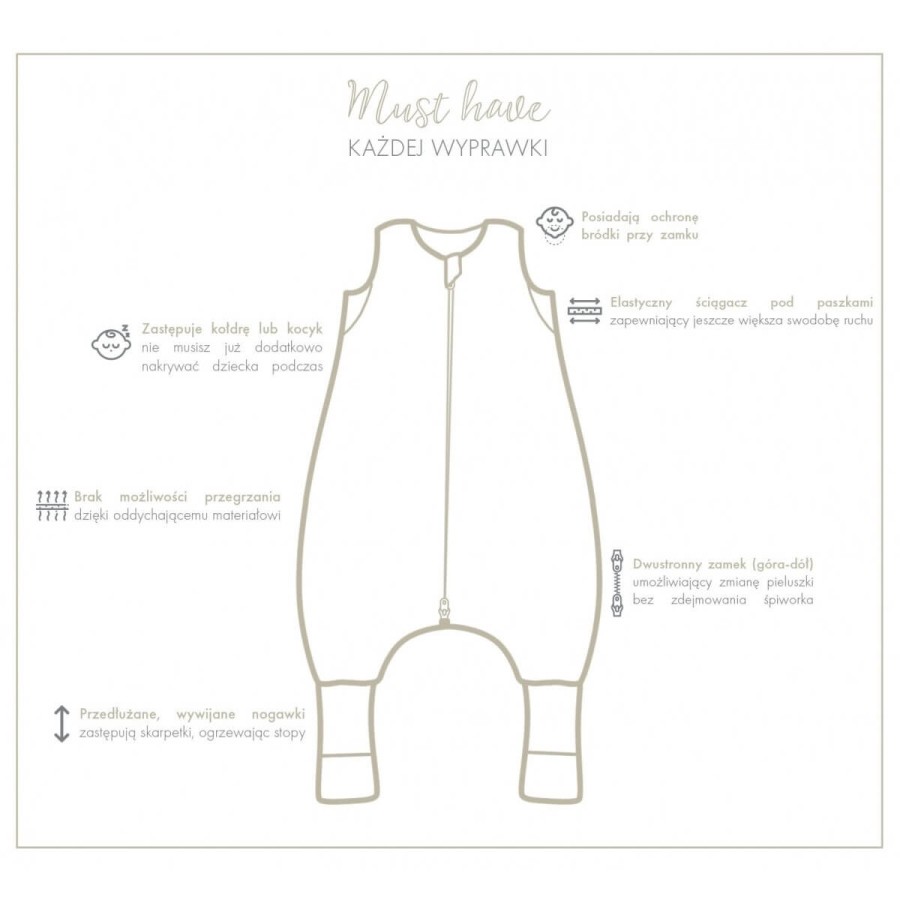 Śpiworek z nogawkami 1 TOG - Animals Garden / Babysteps