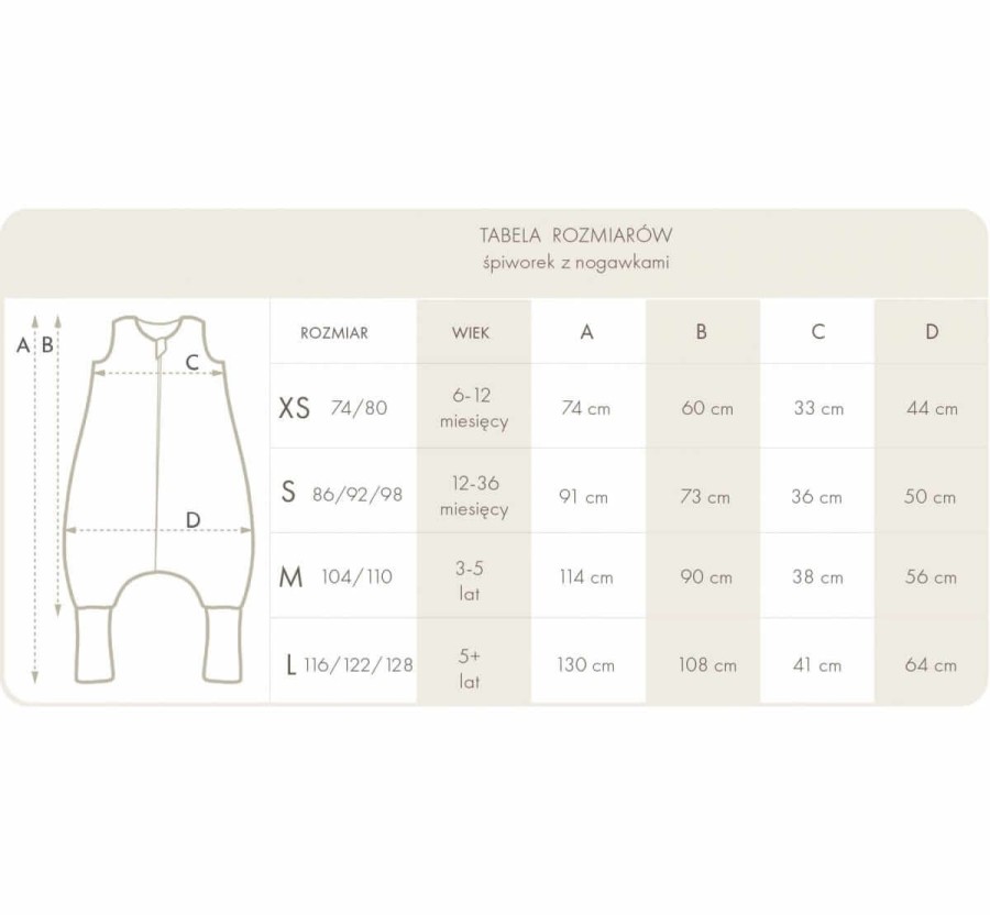 Śpiworek z nogawkami 1 TOG - Cherry light / Babysteps