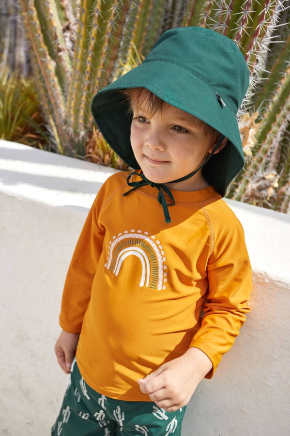 Koszulka do pływania z długim rękawem przeciwsłoneczna UV60 Splash & Fun - Tęcza gold / Lassig