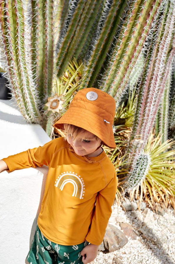 Koszulka do pływania z długim rękawem przeciwsłoneczna UV60 Splash & Fun - Tęcza gold / Lassig