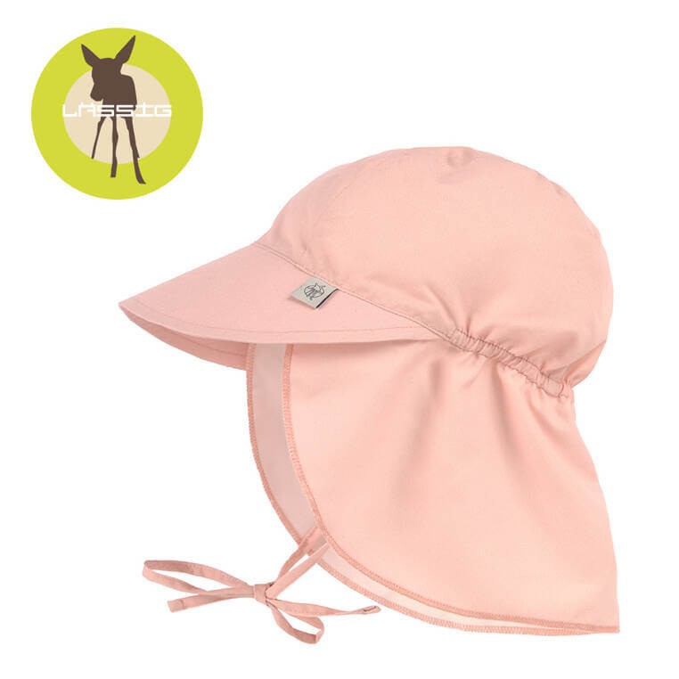 Czapka przeciwsłoneczna z daszkiem i osłoną karku UV80 Splash & Fun pink / Lassig