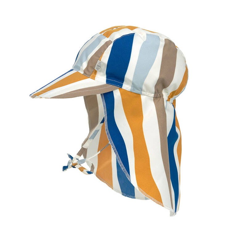 Czapka przeciwsłoneczna z daszkiem i osłoną karku UV80 Splash & Fun Fale blue-nature / Lassig