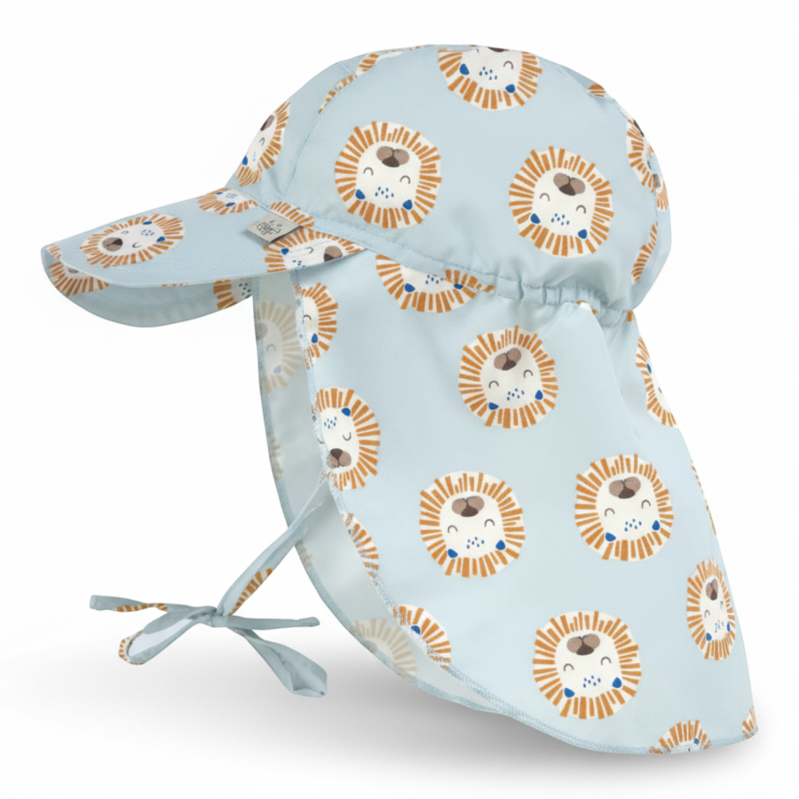 Czapka przeciwsłoneczna z daszkiem i osłoną karku UV80 Splash & Fun Lew powder blue / Lassig