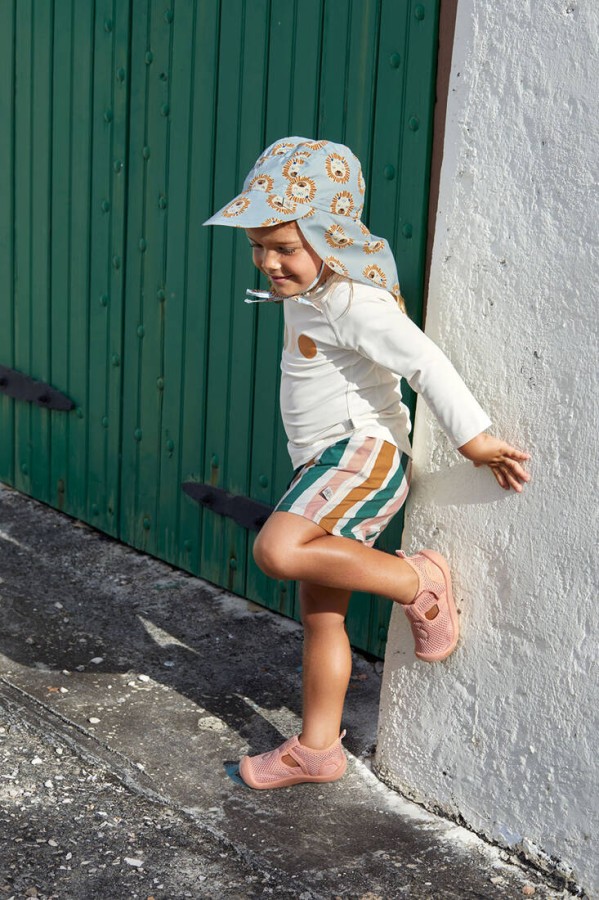 Czapka przeciwsłoneczna z daszkiem i osłoną karku UV80 Splash & Fun Lew powder blue / Lassig