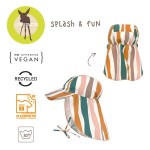 Czapka przeciwsłoneczna z daszkiem i osłoną karku UV80 Splash & Fun Fale pink-nature / Lassig