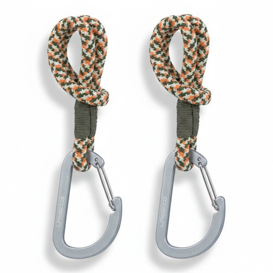 Uniwersalne sznurkowe zaczepy do torby do wózka, 2 szt. - olive red / Lassig Casual Label