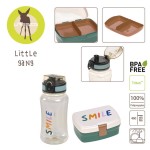 Zestaw na lunch: Lunchbox + Tritanowa butelka - bidon 460 ml Little Gang Smile - milky, ocean green / Lassig