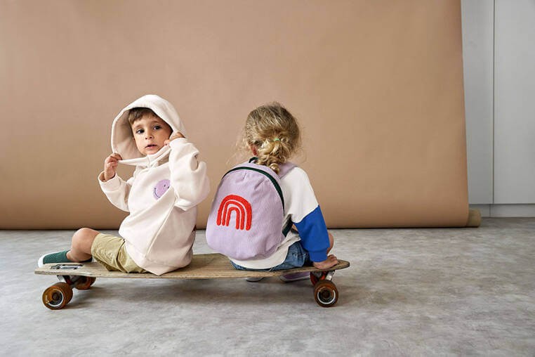 Plecak mini sztruks, Little Gang - Rainbow lilac / Lassig