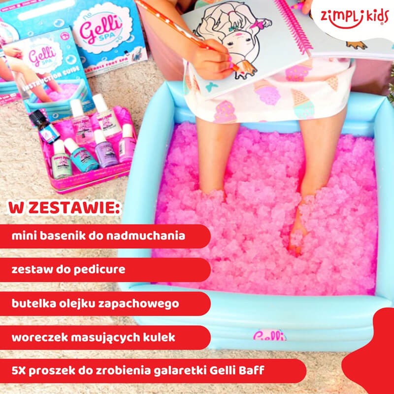 Domowe spa dla stóp z miską, przybornikiem i galaretką Gelli Spa, 5+ / Zimpli Kids