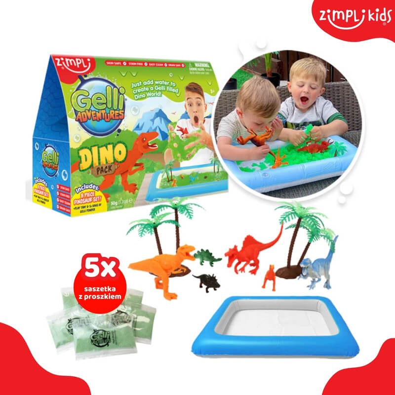 Zestaw do tworzenia gelli z figurkami i tacą Gelli Worlds Dino Pack 3+ / Zimpli Kids