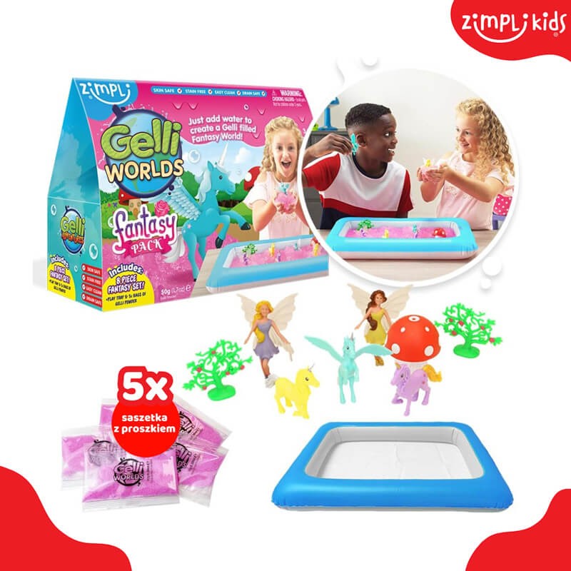 Zestaw do tworzenia gelli z figurkami i tacą Gelli Worlds Fantasy Pack 3+ / Zimpli Kids