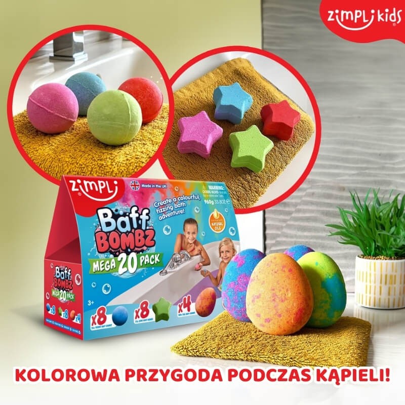 Musujące bomby do kąpieli zmieniające kolor wody Baff Bombz 3+ / Zimpli Kids