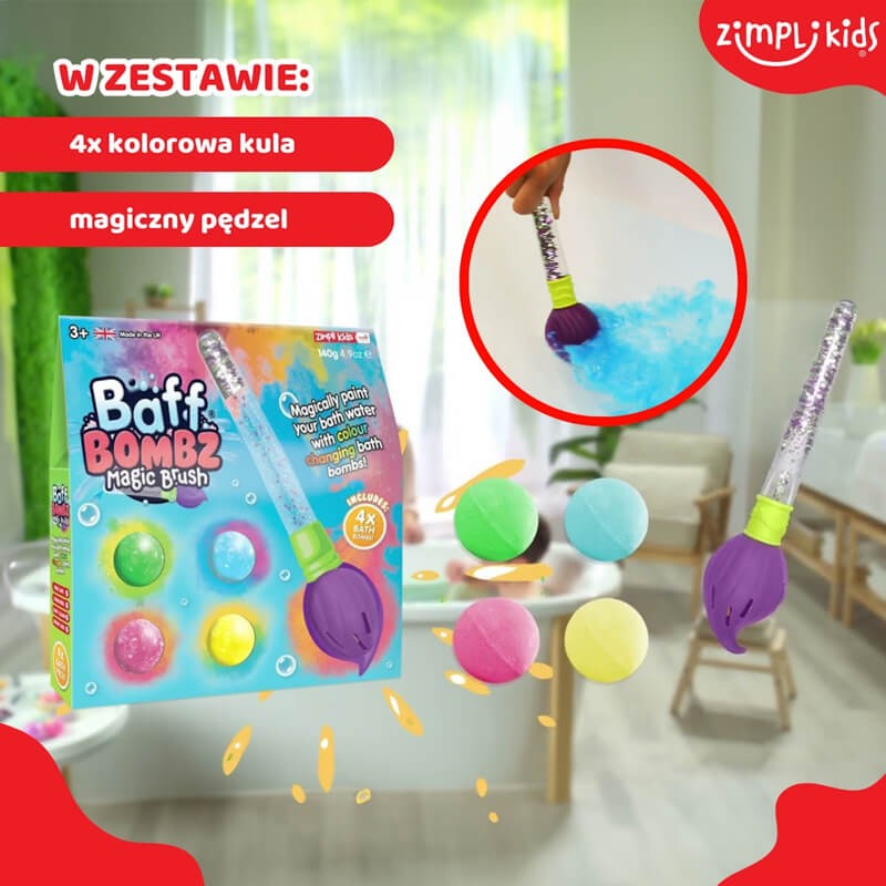 Kule do kąpieli z pędzlem Baff Bombz Magic Brush 3+ / Zimpli Kids