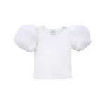 Bluzka z tiulową bufką PUF - Ecru / Manufaktura Falbanek