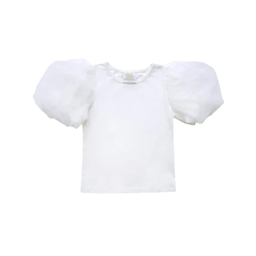 Bluzka z tiulową bufką PUF - Ecru / Manufaktura Falbanek