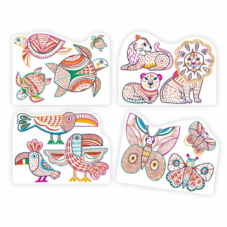 Magiczne kolorowanki - DZIKIE RODZINKI / Djeco