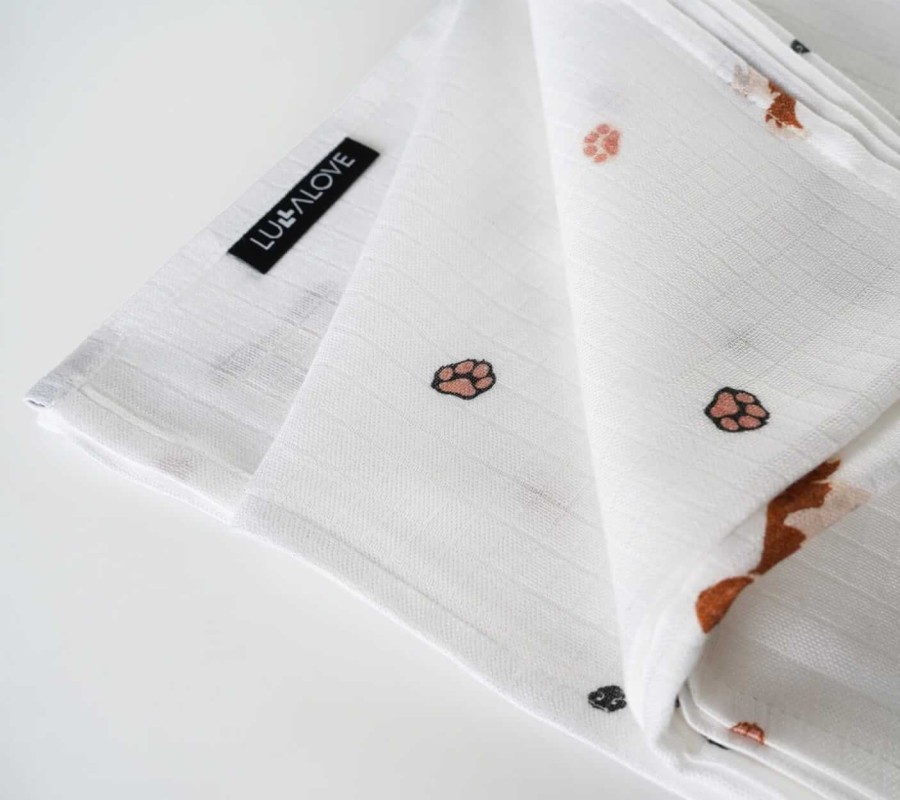 Pieski, cavaliery - otulacz muślinowy 100x100cm / Lullalove