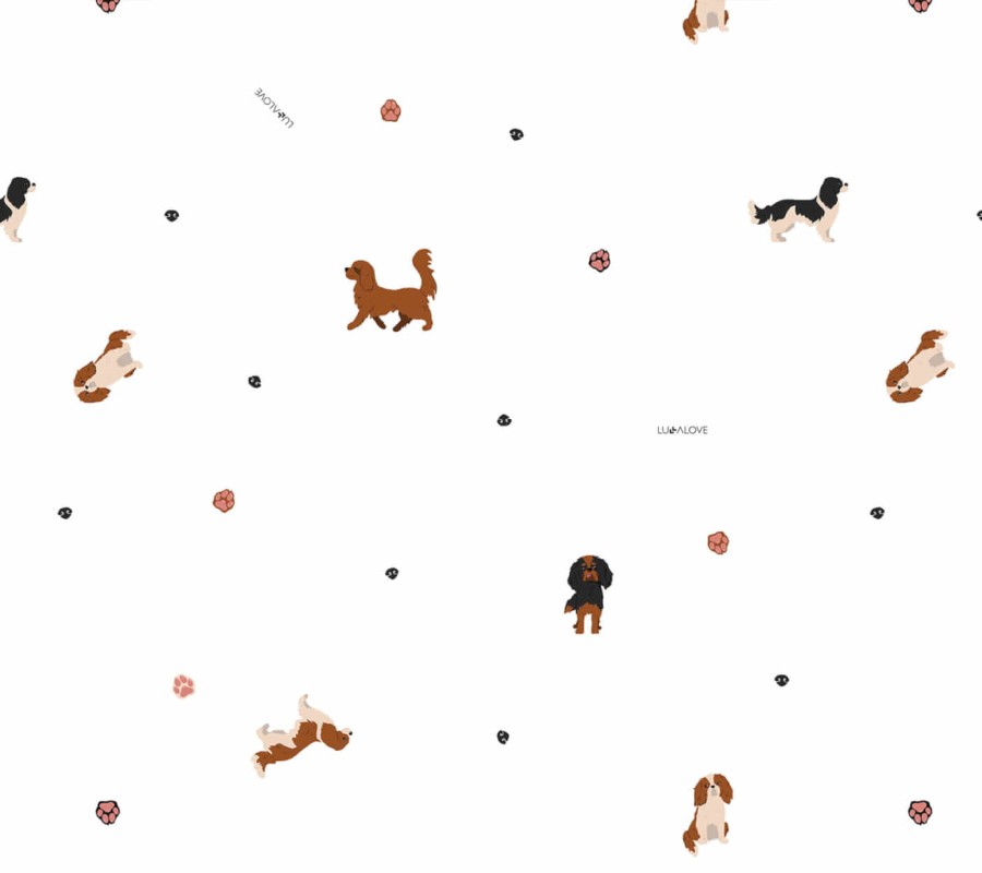 Pieski, cavaliery - otulacz muślinowy 100x100cm / Lullalove