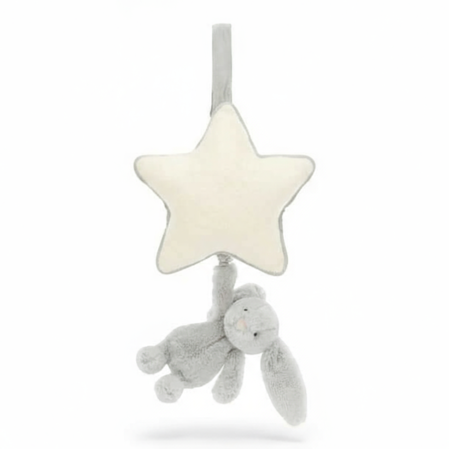 Pozytywka Srebrny Króliczek z Gwiazdką 30 cm / Jellycat MP4BSL