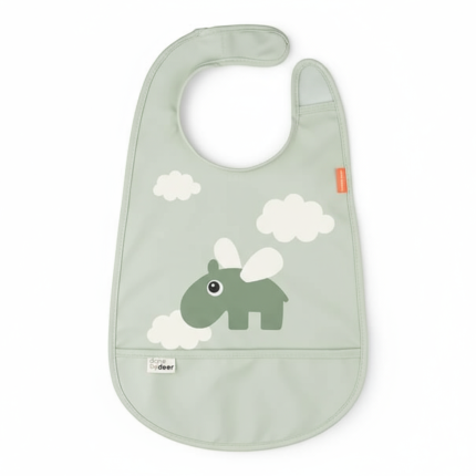 Śliniak z kieszonką Happy Clouds - Green / Done by Deer