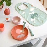 Śliniak z kieszonką Happy Clouds - Green / Done by Deer