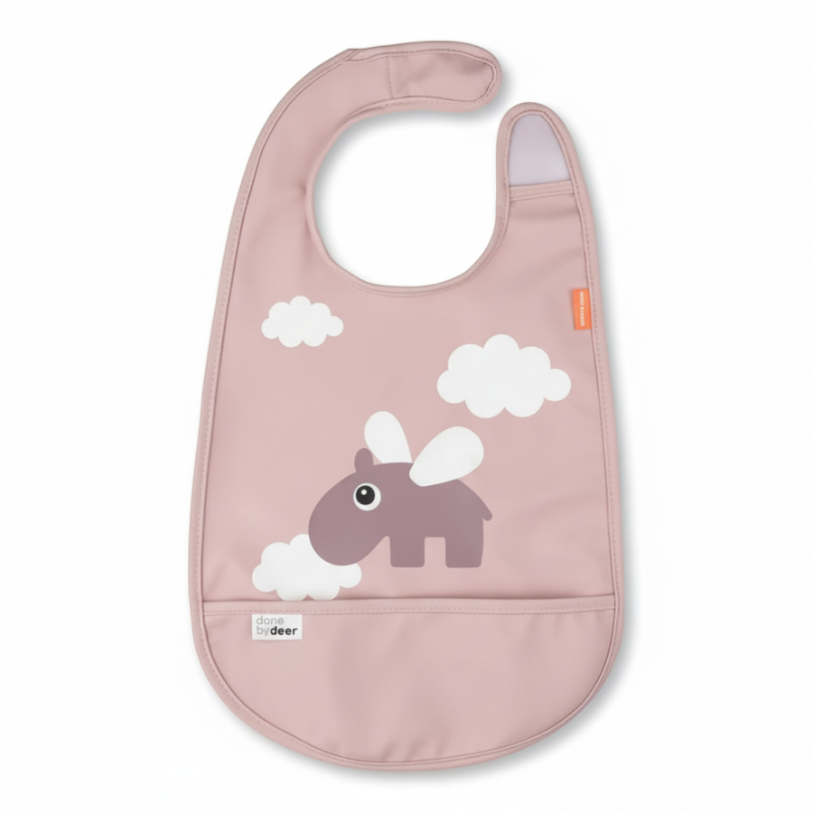 Śliniak z kieszonką Happy Clouds - Powder / Done by Deer