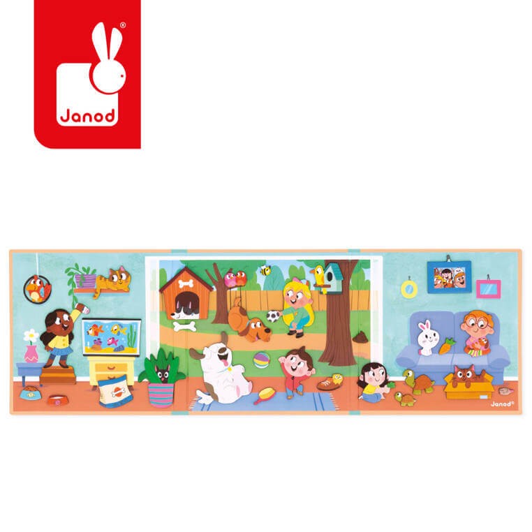 Magnetyczna układanka Magneti'stories Zwierzęta domowe 3+ / Janod J05457