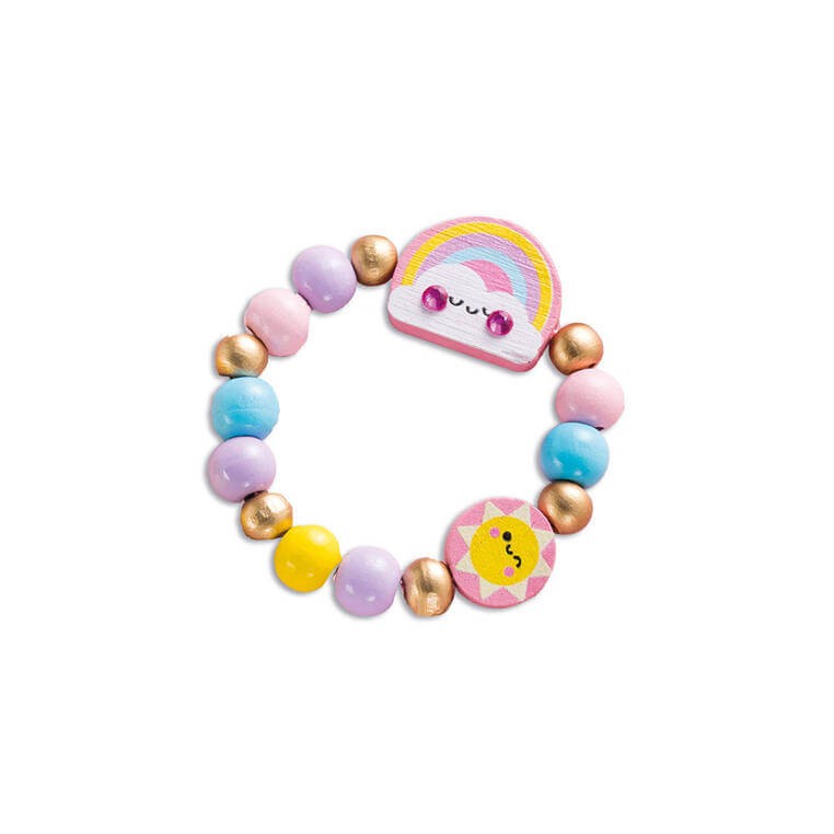 Zestaw kreatywny do tworzenia biżuterii z drewna Tęczowa kraina 4+ / Janod J09129