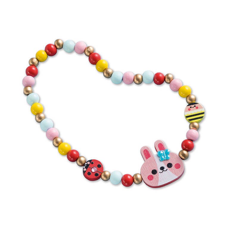 Zestaw kreatywny do tworzenia biżuterii z drewna Ogród kwiatów 4+ / Janod J09130