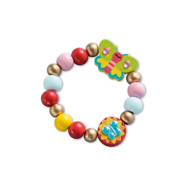 Zestaw kreatywny do tworzenia biżuterii z drewna Ogród kwiatów 4+ / Janod J09130