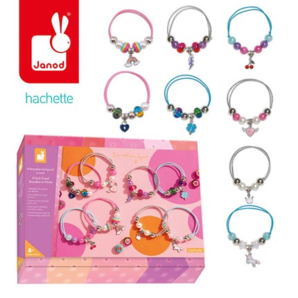 Zestaw kreatywny do tworzenia biżuterii Bransoletki szczęścia 8+ / Janod