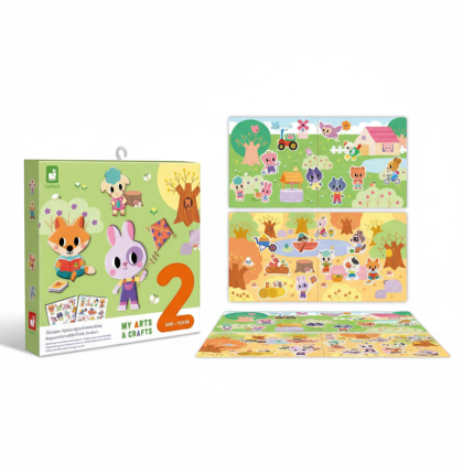 Zestaw kreatywny Grube naklejki wielokrotnego użytku My arts & crafts 2+ / Janod