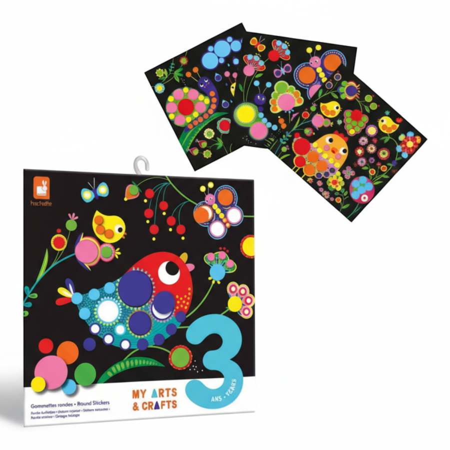Zestaw kreatywny Okrągłe naklejki My arts & crafts 3+ / Janod J09146